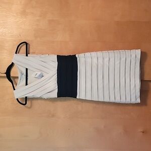 Max and Cleo Amelia Tiered Black and Ivory Dress